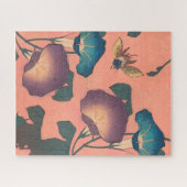 Puzzle Fleur d'abeille rose classique Hokusai Art (Horizontal)