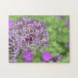Puzzle Fleur d'Allium violet fleurs Nature Photographie