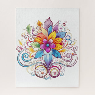 Puzzle Fleur dans un arc-en-ciel de couleurs Jigsaw Puzzl