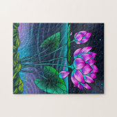 Puzzle fleur dans une nuit sombre (Horizontal)