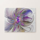 Puzzle Fleur d'art fractal abstrait énergique et coloré (Horizontal)