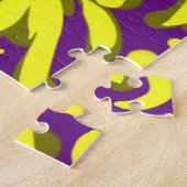 Puzzle Fleur de chrysanthème jaune violet Abstrait (Côté)