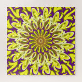 Puzzle Fleur de chrysanthème jaune violet Abstrait (Horizontal)