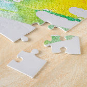 Puzzle Fleur de cyclamen rose Aquarelle abstraite (Côté)