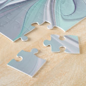 Puzzle Fleur de fractale moderne abstraite avec du bleu (Côté)