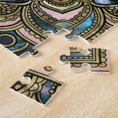 Puzzle Fleur de la vie dans Lotus - marbre et or (Côté)