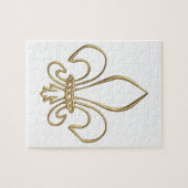 Puzzle Fleur-De-lis "à trois dimensions" d'or (Horizontal)