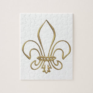 Puzzle Fleur-De-lis "à trois dimensions" d'or