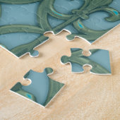 Puzzle Fleur de lis Bleu Et Vert (Côté)