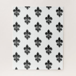 Puzzle Fleur de Lis noir et blanc