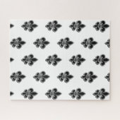 Puzzle Fleur de Lis noir et blanc (Horizontal)