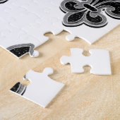 Puzzle Fleur de Lis noir et blanc (Côté)