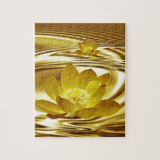 Puzzle Fleur de lotus dorées (Vertical)