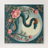 Puzzle Fleur de lotus Serpent Bleu (Horizontal)