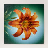 Puzzle Fleur de lys orange vibrant en fleurs (Horizontal)