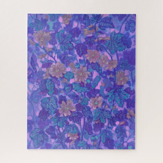 Puzzle Fleur de Malve, Fleurs de Malva Peinture Florale V (Vertical)