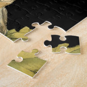 Puzzle Fleur de pavot à crème sur Arrière - plan noir (Côté)