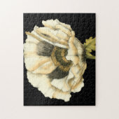 Puzzle Fleur de pavot à crème sur Arrière - plan noir (Vertical)