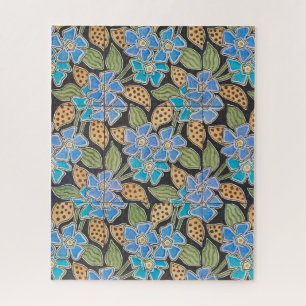 Puzzle Fleur de Pervenche Élégante Florale Classique Vint