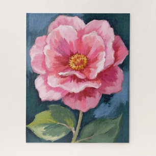 Puzzle Fleur de pivoine rose floral aquarelle