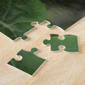 Puzzle fleur de pomme et feuilles verts (Côté)