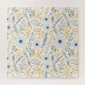 Puzzle Fleur de printemps Mélange bleu vert gris jaune (Horizontal)