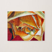 Puzzle Fleur de Rose jaune aquarelle originale d'Art (Horizontal)