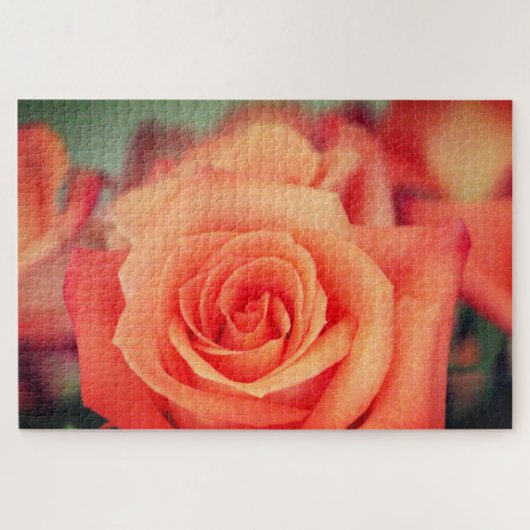 Puzzle Fleur de rose orange (Horizontal)