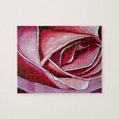 Puzzle Fleur de rose rose macro aquarelle art abstrait (Horizontal)