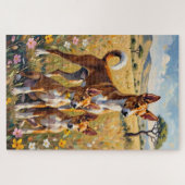 Puzzle Fleur de savane Basenji Art (Horizontal)