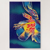 Puzzle Fleur de Tigre en Bleu (Vertical)