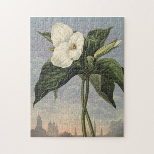 Puzzle Fleur de Trillium Blanc dans le style du Temple de (Vertical)