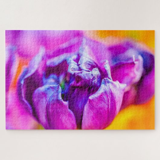 Puzzle Fleur de tulipe de beauté pourpre (Horizontal)