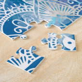 Puzzle Fleur de vie à Lotus - Aquarelle Bleu (Côté)