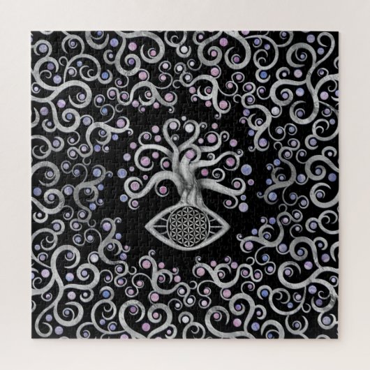 Puzzle Fleur de vie - Ornement de l'arbre oculaire (Vertical)