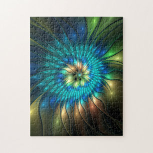Puzzle Fleur d'Imaginaire lumineux, Fractale Abstraite co