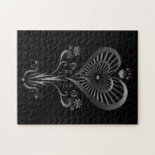 Puzzle Fleur du coeur - Argent (Horizontal)