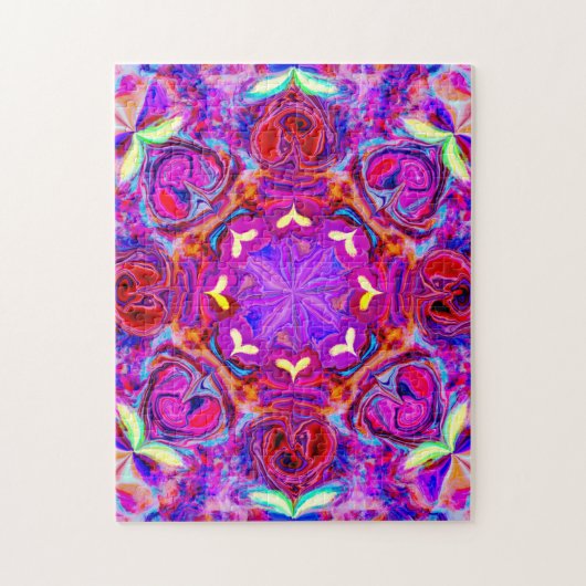 Puzzle Fleur en forme de coeur Abstraite (Vertical)