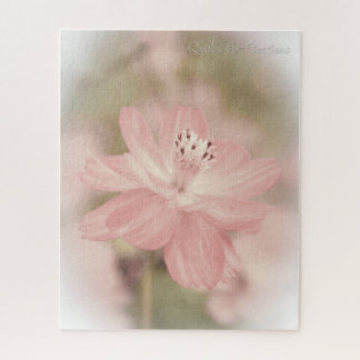Puzzle Fleur en pastel rose molle