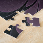 Puzzle Fleur fractale grise pourpre moderne abstraite (Côté)