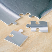Puzzle Fleur fractale moderne abstraite avec du bleu (Côté)