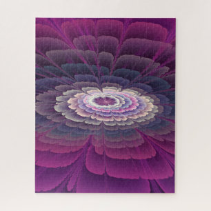 Puzzle Fleur frappante abstraite fractale couleur rose