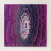 Puzzle Fleur frappante abstraite fractale couleur rose (Horizontal)