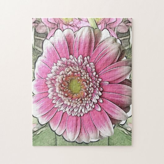 Puzzle Fleur - Gerbera Rose Daisy (Vertical)