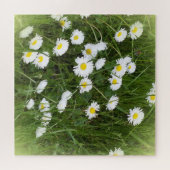 Puzzle fleur grande brillante devant un fond vert (Horizontal)