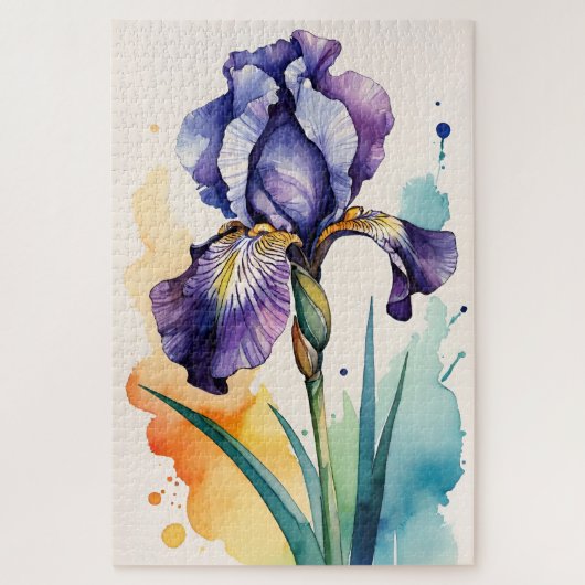 Puzzle Fleur Iris Violet (Vertical)