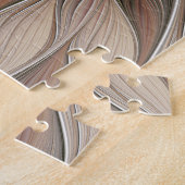 Puzzle Fleur joyeuse Abstrait Beige Brun Floral Fractale (Côté)