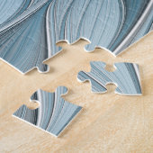 Puzzle Fleur Joyeuse Abstrait gris bleu floral Fractal (Côté)