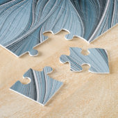 Puzzle Fleur Joyeuse Abstrait gris bleu floral Fractal (Côté)