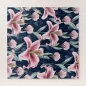 Puzzle Fleur Lilly Rose Motif sans couture. (Horizontal)